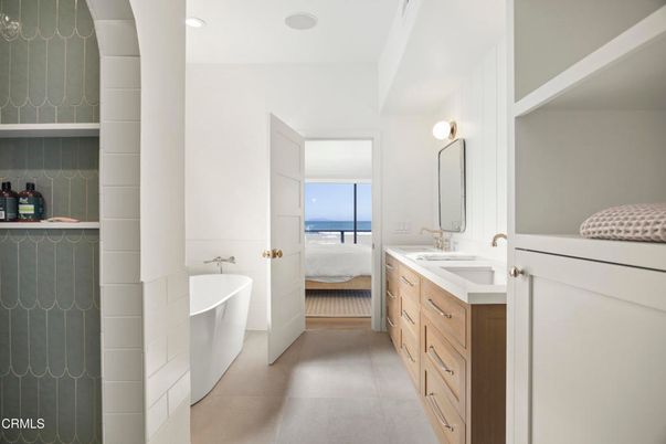 Bathroom, Bedroom, Dual Sink Vanities, Free Standing Baths, Interior, Recessed Lighting