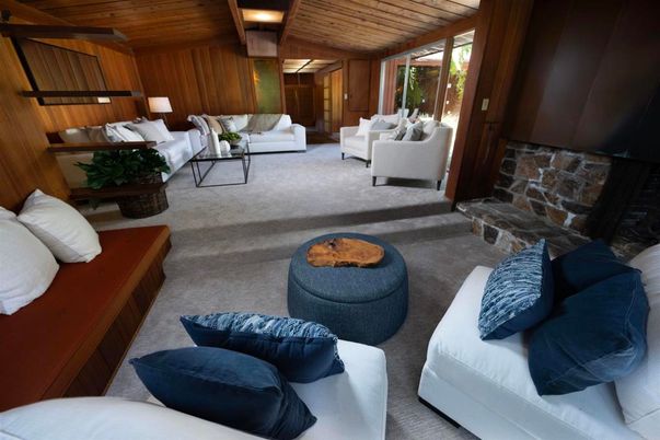 Fireplace, Interior, Living room, Stone Walls, Wooden Ceilings