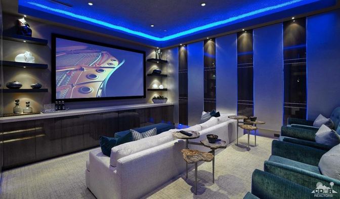 Home Theatre Room, Interior, Projection Screen, Recessed Lighting, Theatre Room