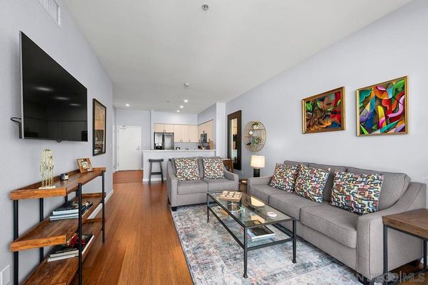 Interior, Kitchen, Living room, Recessed Lighting, Stainless Steel Appliances, Wood Texture Flooring