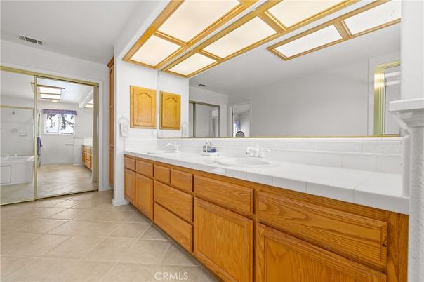 Bathroom, Dual Sink Vanities, Interior, Tile Countertops