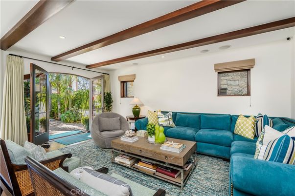 Interior, Living room, Recessed Lighting, Wooden Beams