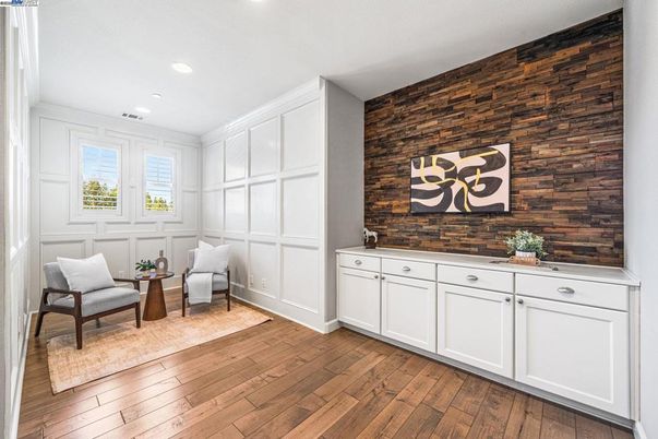 Interior, Recessed Lighting, Stone Walls, Wood Texture Flooring, Wooden Walls