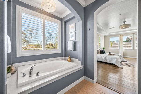 Bathroom, Bedroom, Chandelier, Interior, Wood Texture Flooring