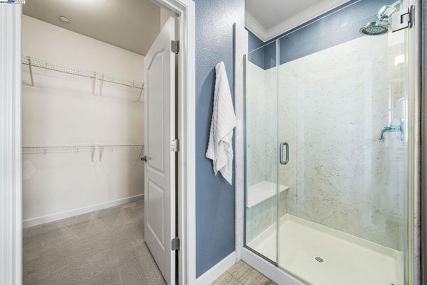 Bathroom, Glass Shower, Interior, Recessed Lighting, Walk-in Closets