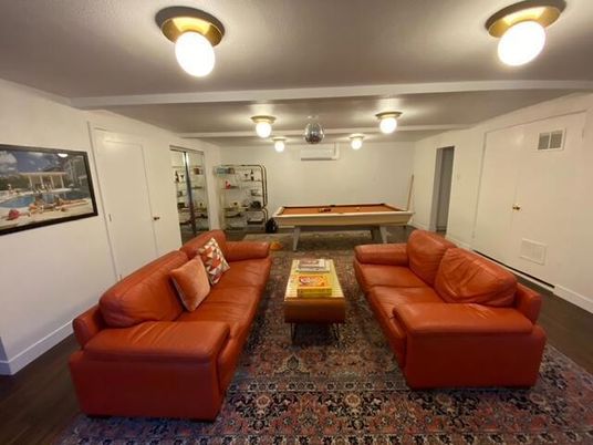 Billiard Table, Game Room, Interior, Living room, Wood Texture Flooring