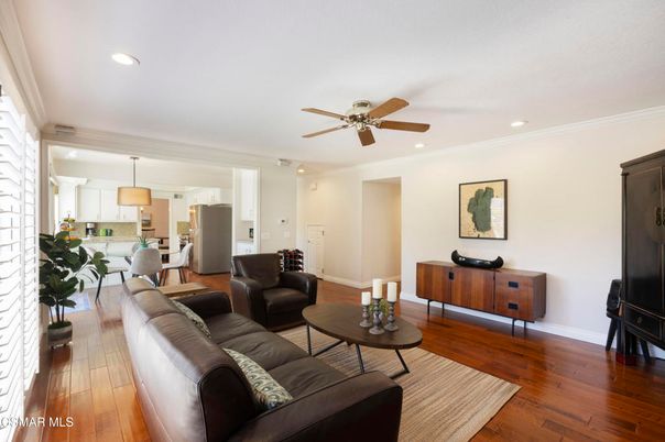 Dining room, Interior, Kitchen, Living room, Pendant Lights, Recessed Lighting, Wood Texture Flooring