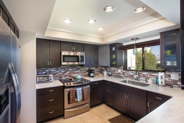 Interior, Kitchen, Pendant Lights, Recessed Lighting, Stainless Steel Appliances