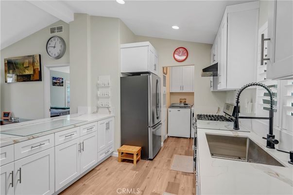 Interior, Kitchen, Recessed Lighting, Wood Texture Flooring