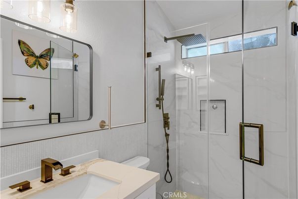 Bathroom, Glass Shower, Interior, Marble Walls