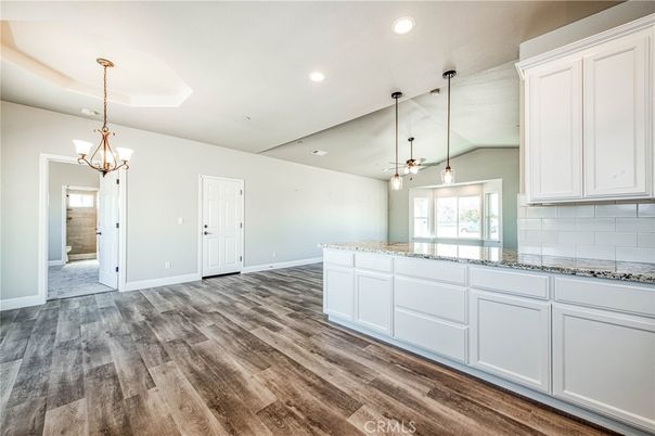 Chandelier, Empty room, Interior, Pendant Lights, Recessed Lighting, Wood Texture Flooring