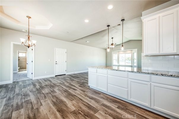 Chandelier, Empty room, Interior, Pendant Lights, Recessed Lighting, Wood Texture Flooring