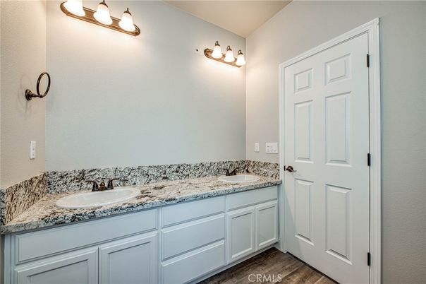 Bathroom, Dual Sink Vanities, Interior, Wood Texture Flooring