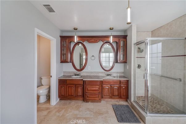 Bathroom, Dual Sink Vanities, Glass Shower, Interior
