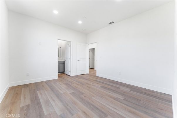 Bathroom, Empty room, Interior, Recessed Lighting, Wood Texture Flooring
