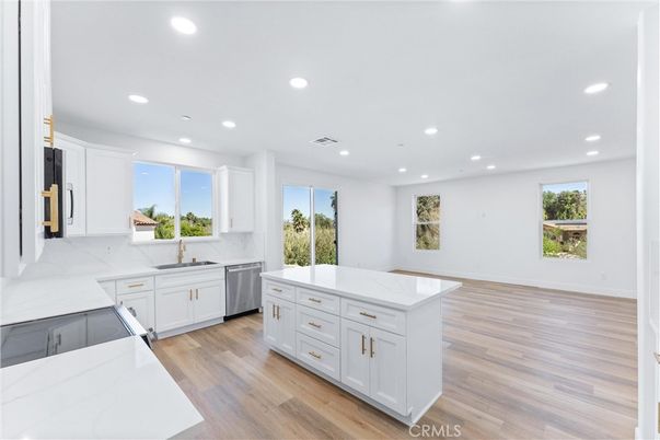 Interior, Kitchen, Recessed Lighting, Wood Texture Flooring