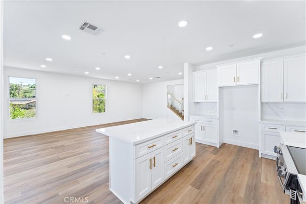 Interior, Kitchen, Recessed Lighting, Wood Texture Flooring