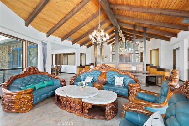 Chandelier, Interior, Living room, Wooden Beams, Wooden Ceilings