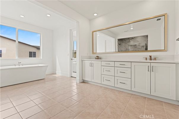 Bathroom, Dual Sink Vanities, Free Standing Baths, Interior, Recessed Lighting