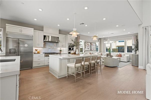 Interior, Kitchen, Living room, Pendant Lights, Recessed Lighting, Stainless Steel Appliances, Wood Texture Flooring