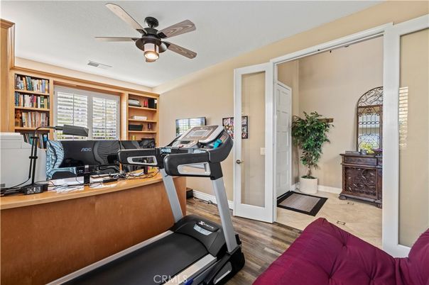 Fitness Equipment, Home Office, Interior, Wood Texture Flooring