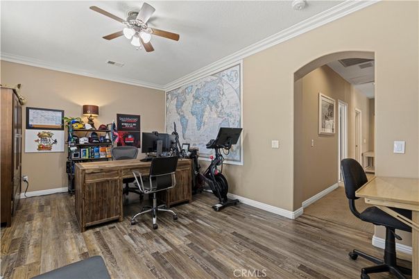 Fitness Equipment, Home Office, Interior, Wood Texture Flooring