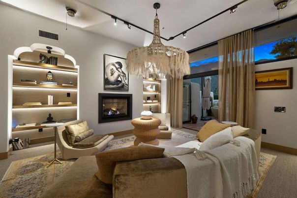 Chandelier, Fireplace, Interior, Living room, Pendant Lights