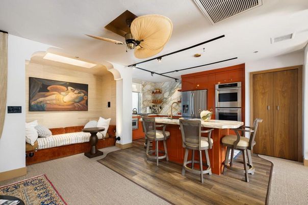 Interior, Kitchen, Stainless Steel Appliances, Wood Texture Flooring