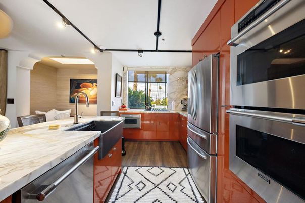 Interior, Kitchen, Stainless Steel Appliances, Wood Texture Flooring