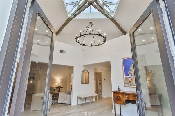 Chandelier, Glass Ceilings, Interior, Pendant Lights, Wood Texture Flooring