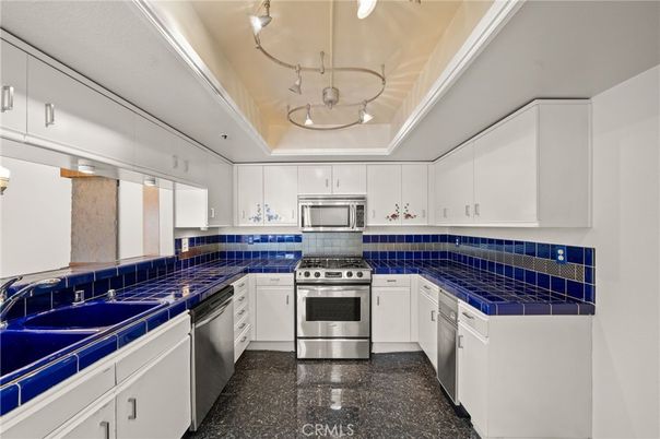 Interior, Kitchen, Stainless Steel Appliances, Tile Countertops