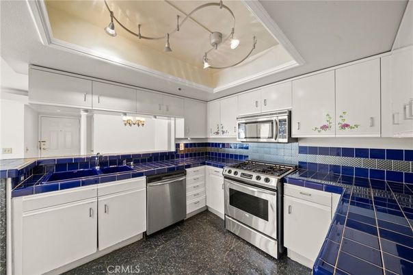 Interior, Kitchen, Stainless Steel Appliances, Tile Countertops