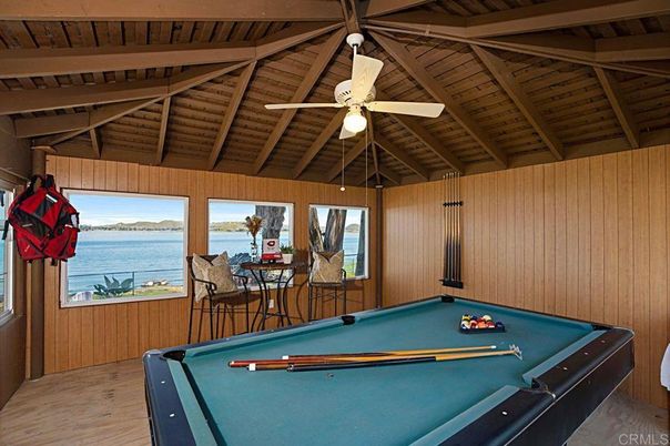 Billiard Table, Game Room, Interior, Water, Wooden Beams, Wooden Ceilings, Wood Texture Flooring, Wooden Walls