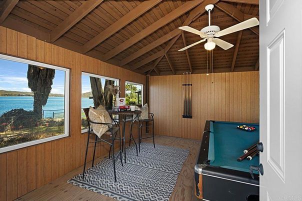 Billiard Table, Game Room, Interior, Water, Wooden Beams, Wooden Ceilings, Wood Texture Flooring, Wooden Walls
