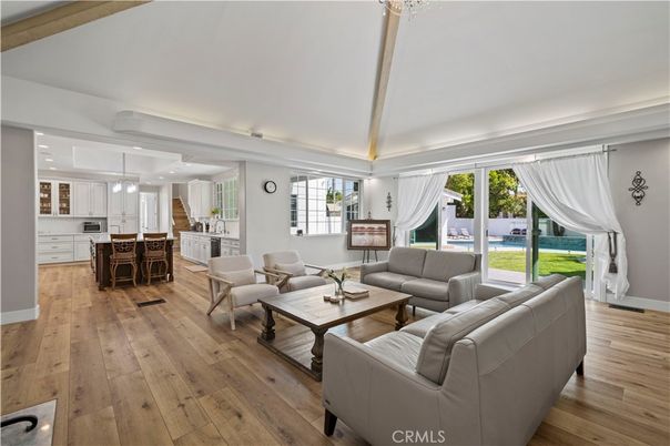 Dining room, Interior, Kitchen, Living room, Pendant Lights, Recessed Lighting, Wood Texture Flooring