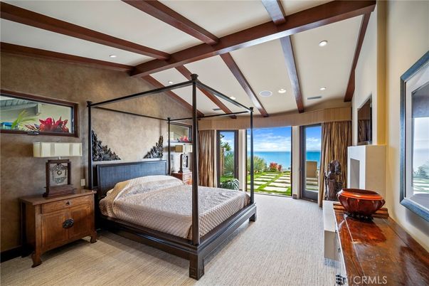 Bedroom, Interior, Recessed Lighting, Water, Wooden Beams