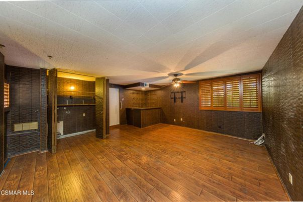 Empty room, Interior, Stone Walls, Wood Texture Flooring
