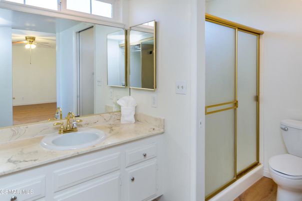 Bathroom, Glass Shower, Interior, Wood Texture Flooring