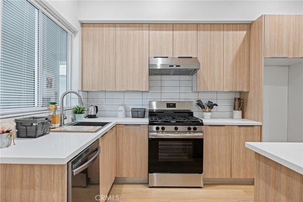 Interior, Kitchen, Stainless Steel Appliances, Wood Texture Flooring