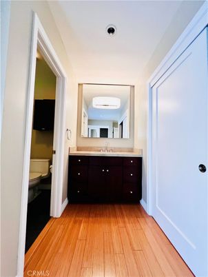 Bathroom, Interior, Recessed Lighting, Wood Texture Flooring