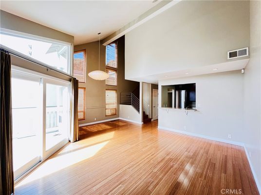 Empty room, Interior, Pendant Lights, Wood Texture Flooring