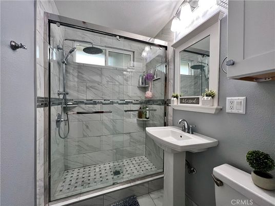Bathroom, Glass Shower, Interior, Marble Walls