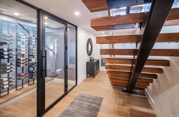 Interior, Recessed Lighting, Wine Storage, Wood Texture Flooring