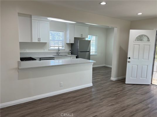 Interior, Kitchen, Recessed Lighting, Wood Texture Flooring