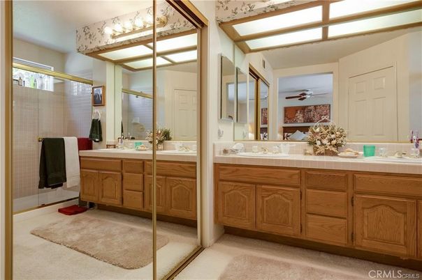 Bathroom, Dual Sink Vanities, Glass Shower, Interior, Tile Countertops