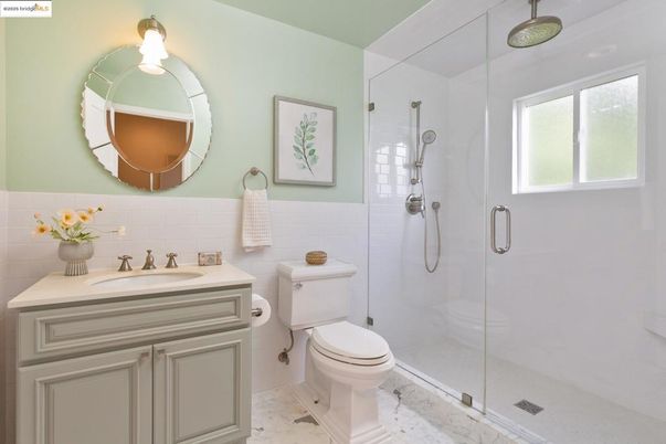Bathroom, Glass Shower, Interior, Marble