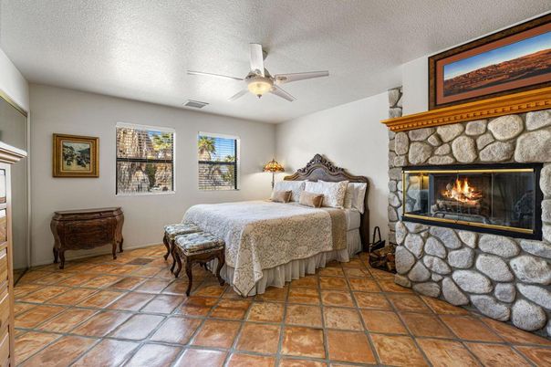 Bedroom, Fireplace, Interior