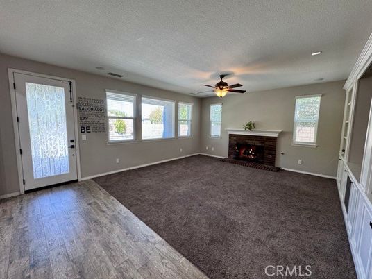 Empty room, Fireplace, Interior, Wood Texture Flooring