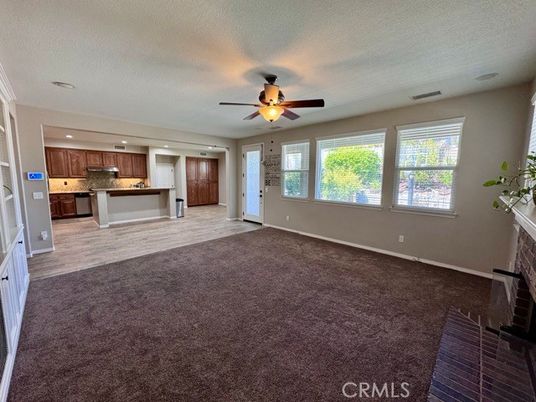 Empty room, Fireplace, Interior, Kitchen, Recessed Lighting