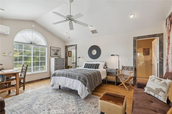 Bedroom, Home Office, Interior, Recessed Lighting, Wood Texture Flooring